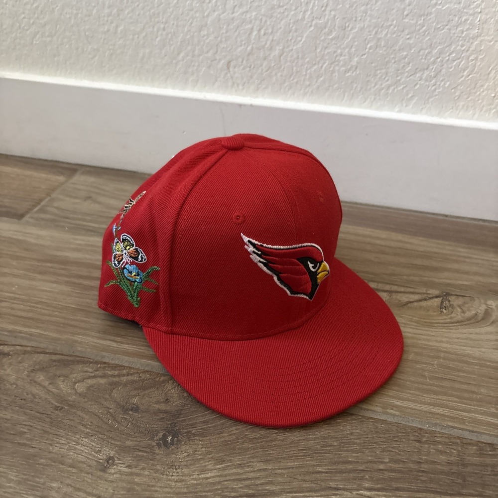 New Era Arizona Cardinals Hat Felt Embroidered Flowers Butterfly NFL Snapback